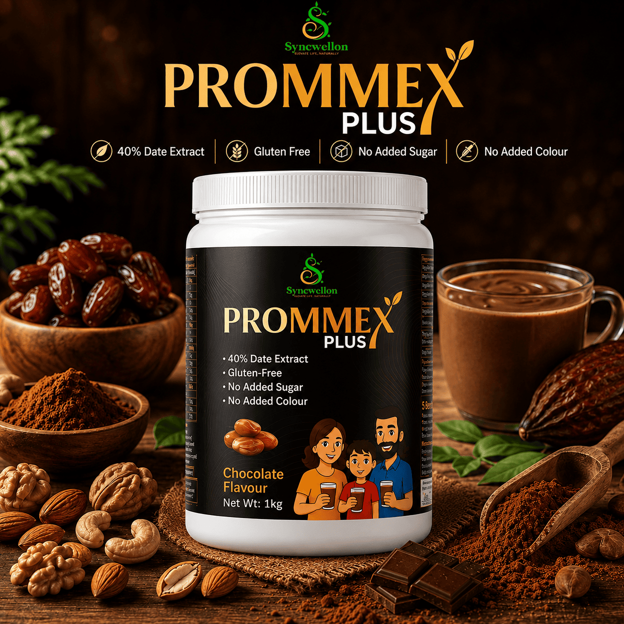 PROMMEX PLUS 1 KG – Natural Daily Nutrition Supplement | Chocolate Flavour