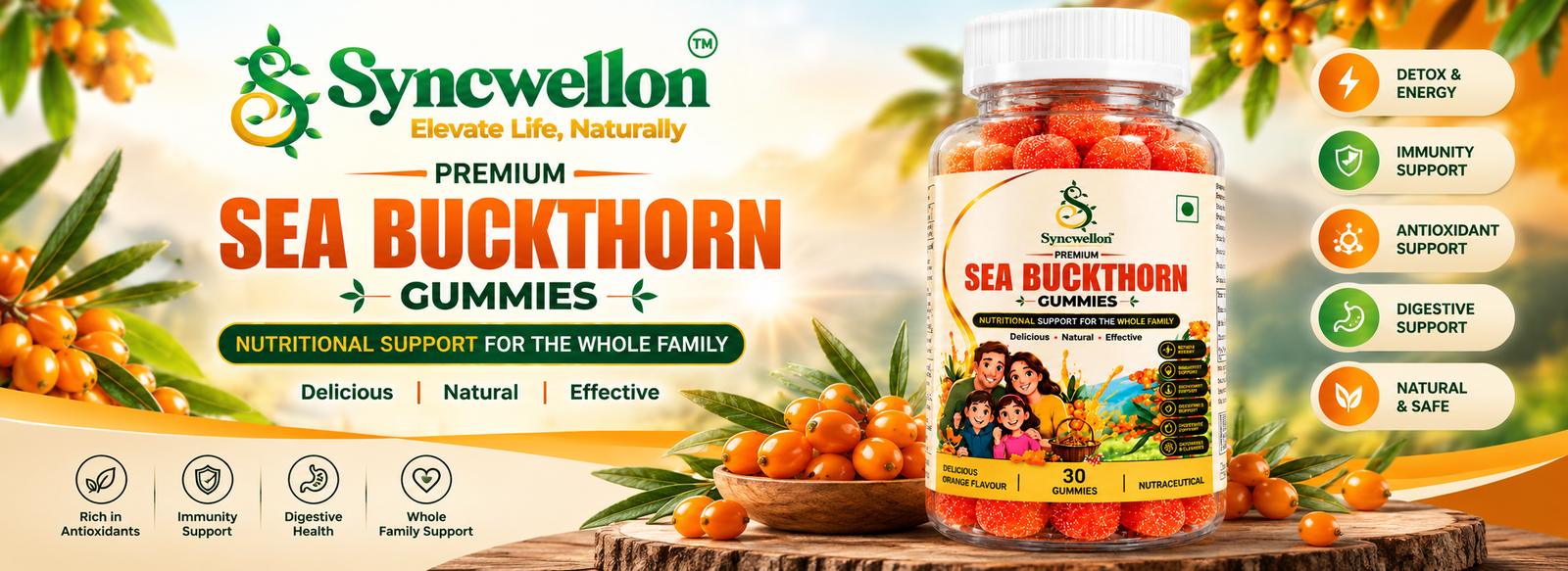Premium Sea Buckthorn Gummies Banner